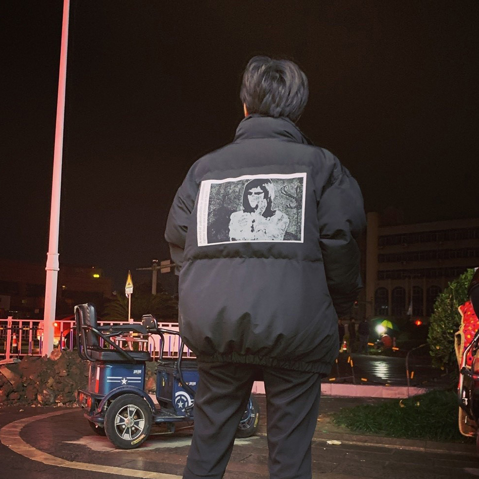 

22FW 3M Reflective Face Printing Men's Cotton Jackets Winter Japanese Women Windproof Coats Thick Warm Clothes Street Fashion Bread Jackets Outwear TJAMMWT05, Black