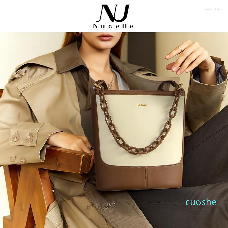 

Evening Bags Large-capacity Bucket Bag Retro Shoulder Crossbody Niche Autumn And Winter Handbag Female Tide, Sky blue
