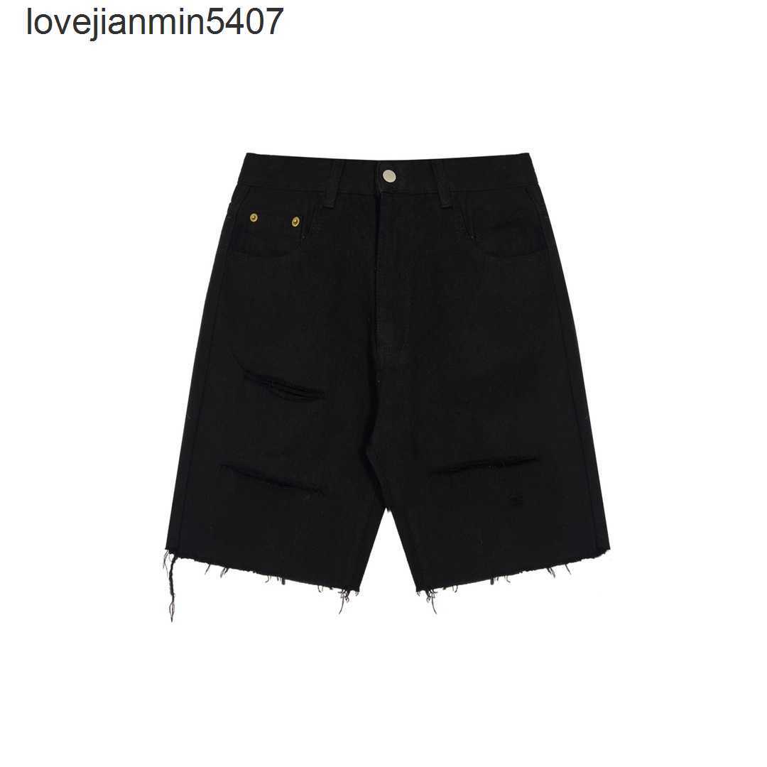 

Fashionable Men's Jeans Factory Wholesale and Retail Fog Double Thread Sentials Worn-out Capillary Shorts for Men Women High Street Fashion Br Ins Pants Five Points, Black