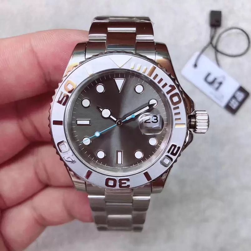 

U1 Factory St9 Clasp Mens Watch Gray Dial Sweep Automatic Movement Mechanical Sapphire Crystal 316L Stainless Steel Men Watches Male Wristwatches, Only 1 piece(random color)