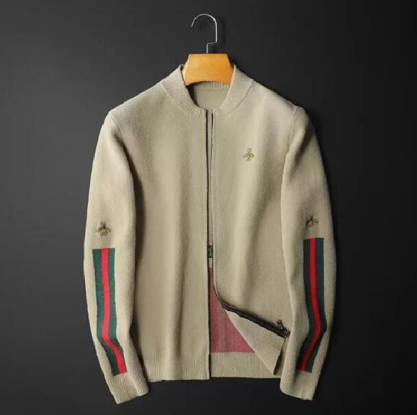 

2023 Men's Sweaters Sweater Men Fashion Jacket Knitted Cardigan Spring And Autumn Thin All-match MenMen's ye, Khaki