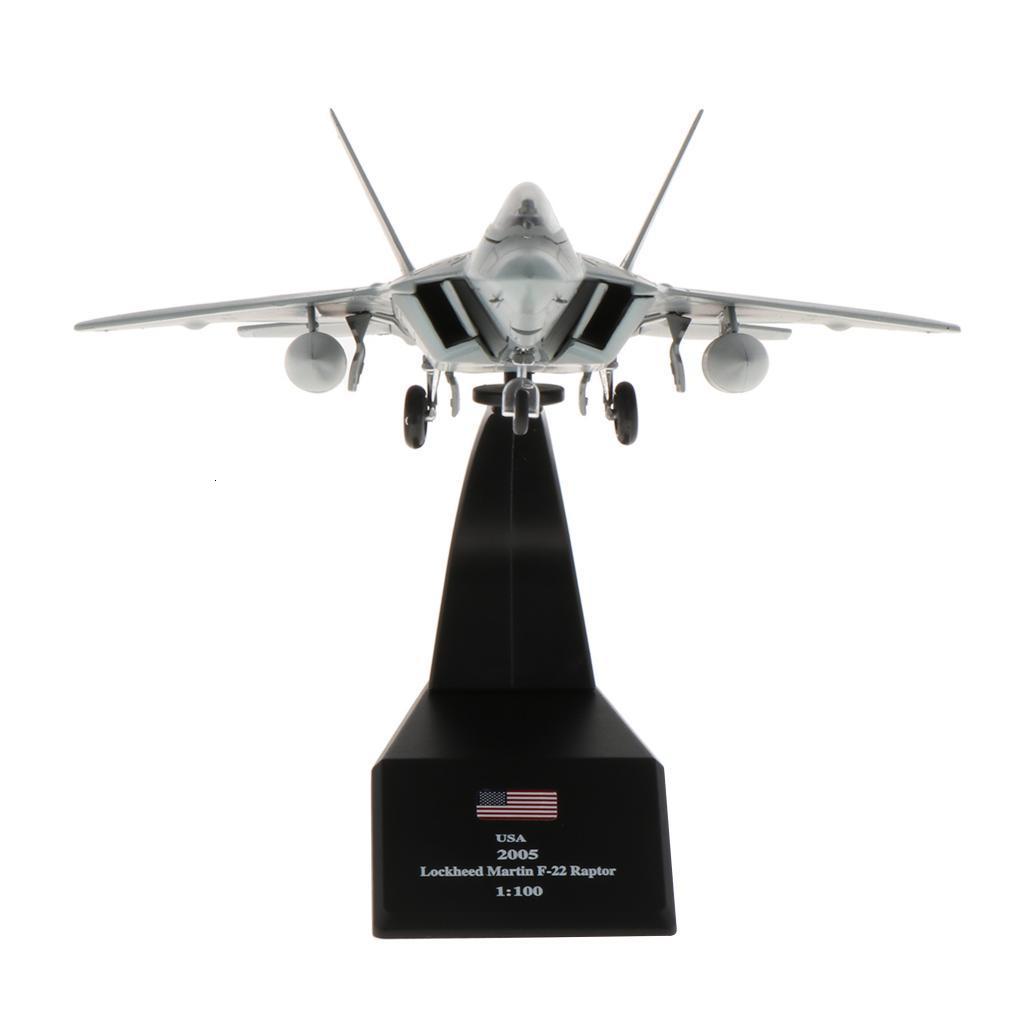 

Diecast Model car 1 100 Scale American F-22 Fighter Raptor Airplane Aircraft Toy Kid Gift 221201