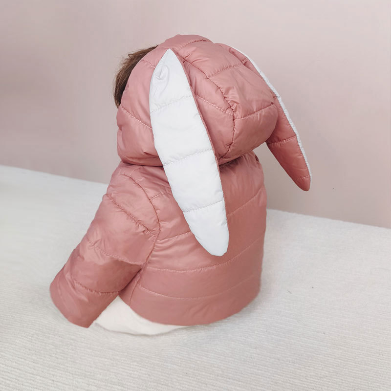 

Down Coat Kids Hooded Padded Jackets Toddler Boy Rabbit Ear Cartoon Coats Autumn Boys Warm Jacket Girl Zipper Outerwear 221130, Pink