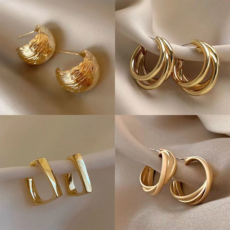 

22 Fashion Sliver 925 Luxury brand dangles earrings Hoop Earring Korean Big Smooth Circle Vintage Earrings for women Gift