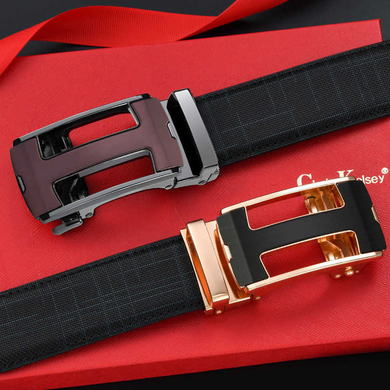 

Men Belt Fashion Automatic Buckle Plaid Business Casual Pants Belt Luxury Designer Jeans Formal Belts Wholesale, Separate
