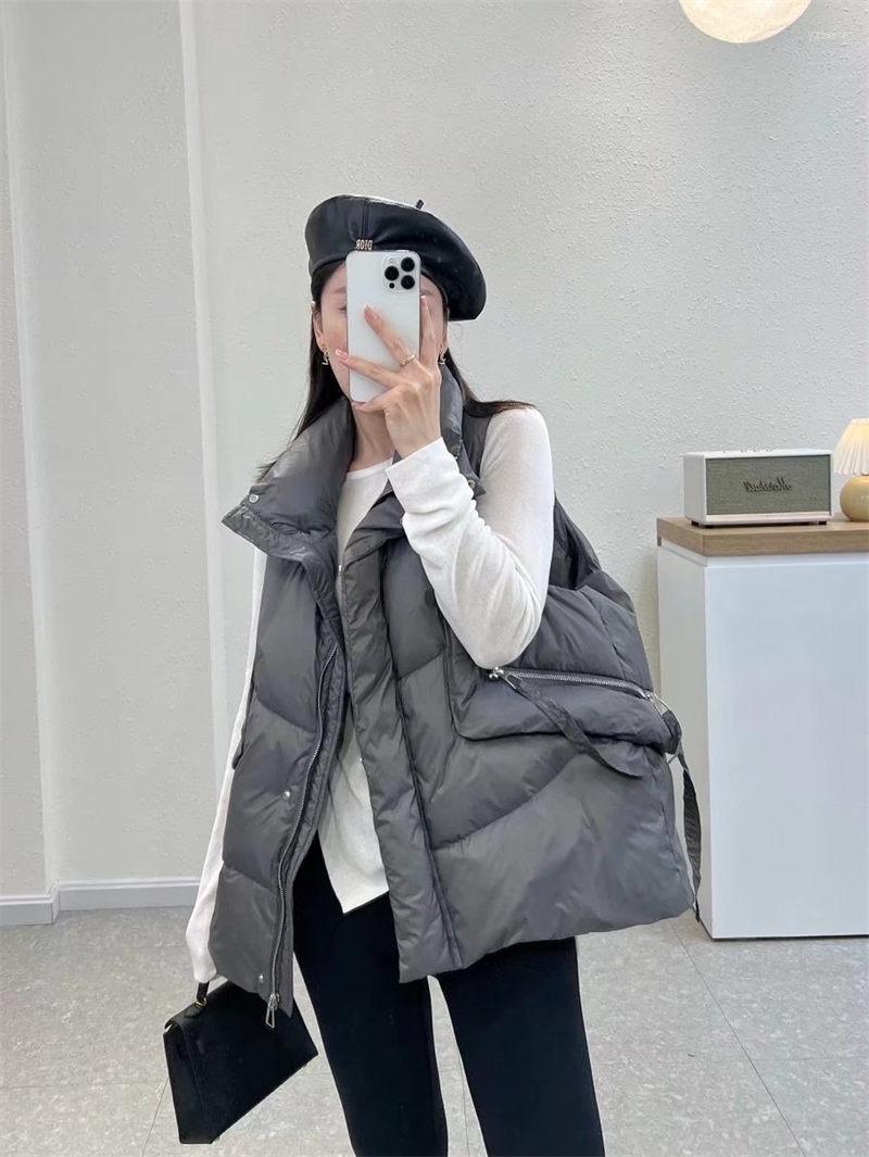 

Women' Vests Down Vest Women' Short Section 2022 Korean Version Stand Collar Loose Waistcoat Jacket Trendy Female Sleeveless Coat T190, Black