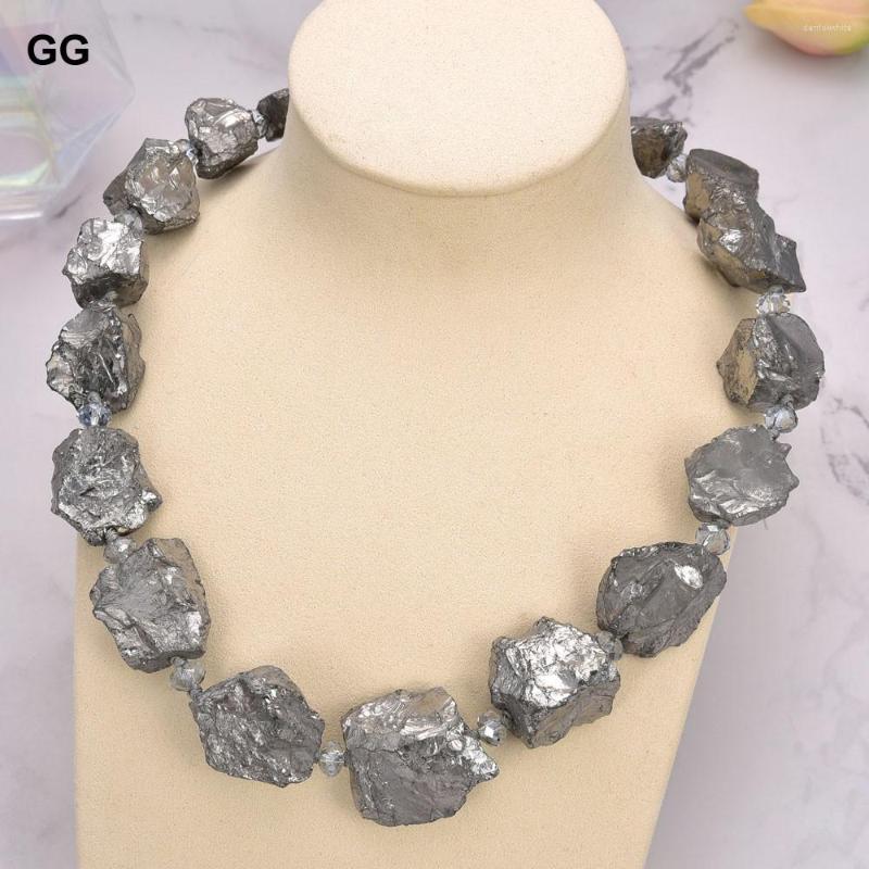 

Pendant Necklaces GuaiGuai Jewelry Silver Titanium Rough Crystal Quartz Necklace