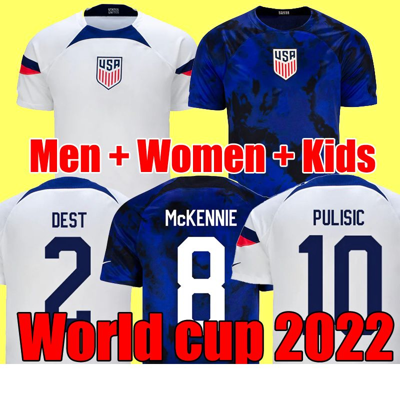 

PULISIC DEST MCKENNIE world cup Soccer Jerseys 2022 AARONSON MUSAH usAS MORGAN America Football Shirt United States LLETGET MEN women KIDS SETS KITS, Men home 2022