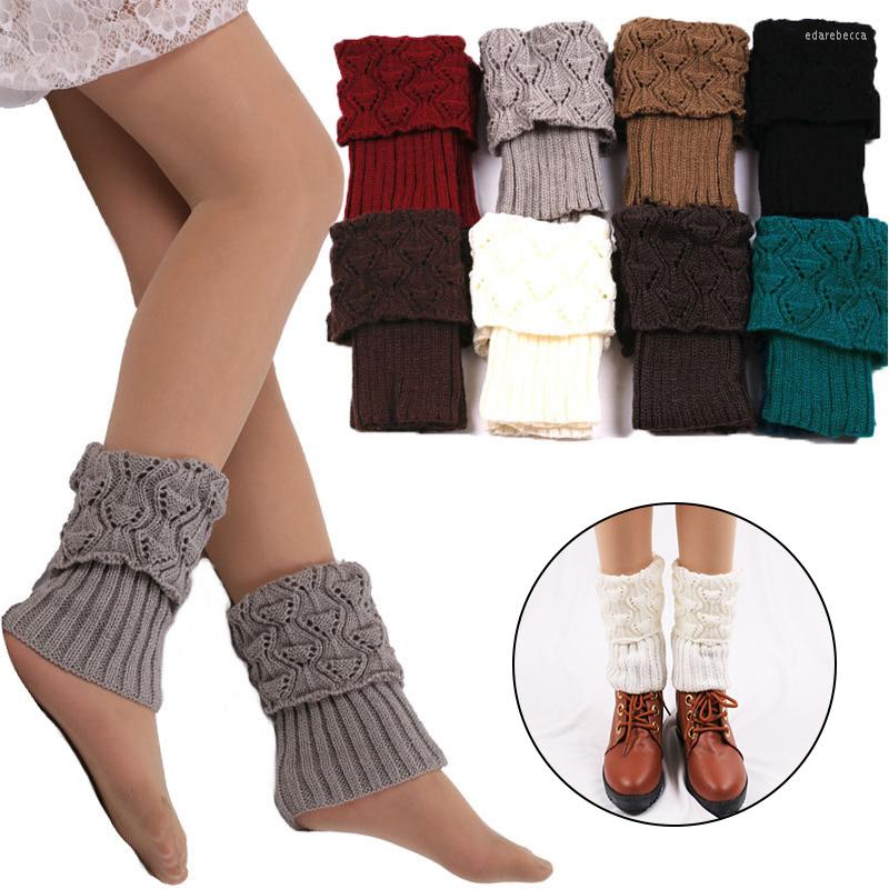 

Women Socks Women's Leg Warmer 1 Pair Crochet Boot Cuffs Stockings Knitting Foot Winter Warm Short Toppers Sleeve, Peacock blue