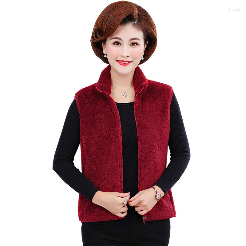 

Women's Vests 2022 Fleece Women Autumn Plus Size Sleeveless Jackets Ladies Fashion Zipper Casual Waistcoat Female T697, Gray