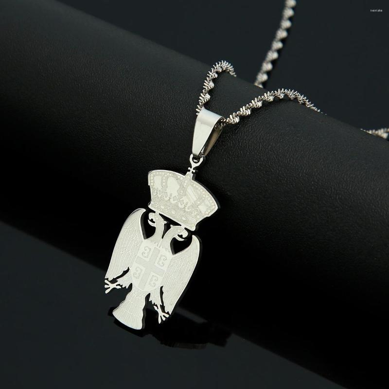 

Pendant Necklaces Stainless Steel Republic Of Serbia Eagle Necklace Silver Color Srbija Serbian Jewelry