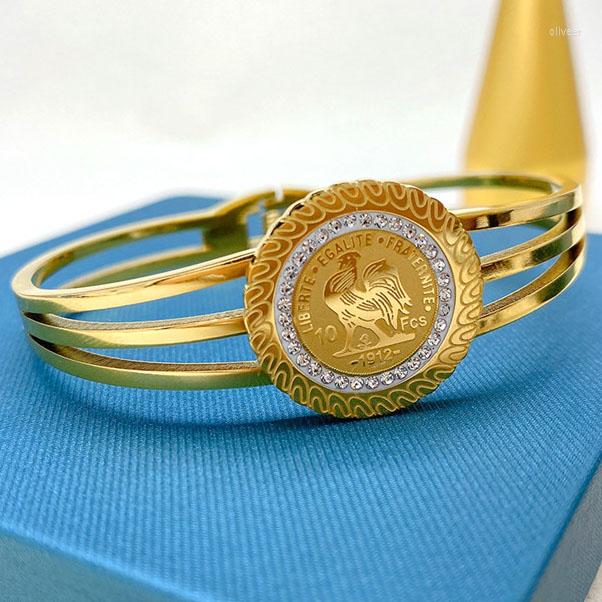 

Bangle 316L Stainless Steel Adjustable Rooster Image Fashion Bracelet Exquisite Colorfast Women's Jewelry Cuff For Women