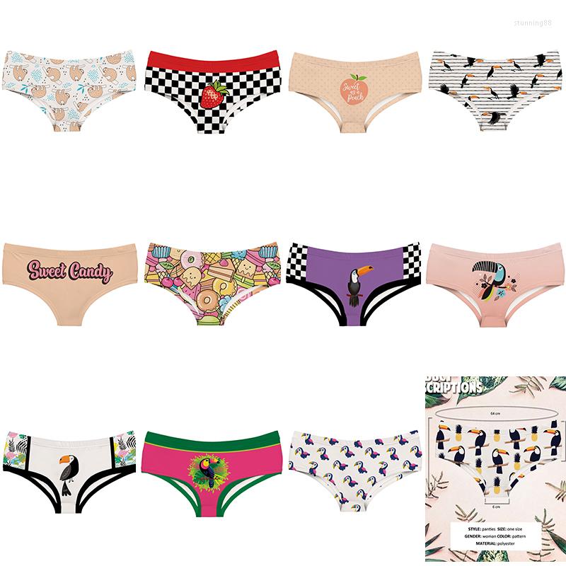 

Women's Panties Board Strawberry Candys Cartoon Print Female Lingerie Thongs Briefs Underwear For Women Cute Lady, Pic7