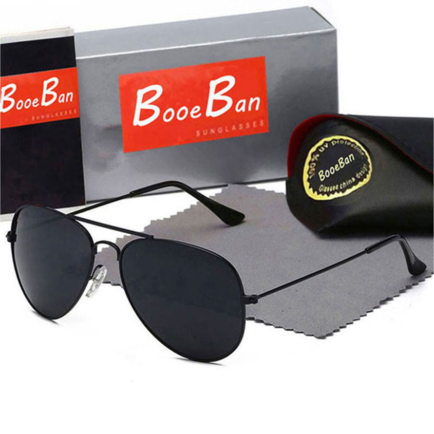Booe Ban Men Classic Brand Retro women Sunglasses Pilot Luxury Designer Eyewear Metal Frame Mirror Sun Glasses 58mm UV Protection spectacles Glas