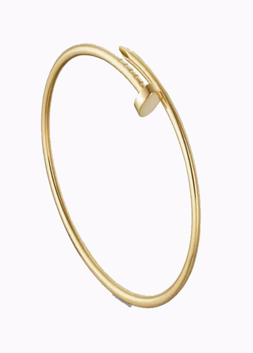 

25MM Small Nail Bracelet Bangle Titanium Steel 18K Gold Plated Bracelets Women Love Bangles Jewelry Gift Size 17 198222897