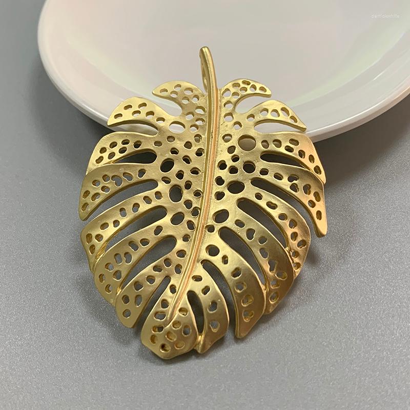 

Pendant Necklaces 1 Piece MaGold Color Large Filigree Leaf Charms Pendants For Necklace Jewelry Making Accessories