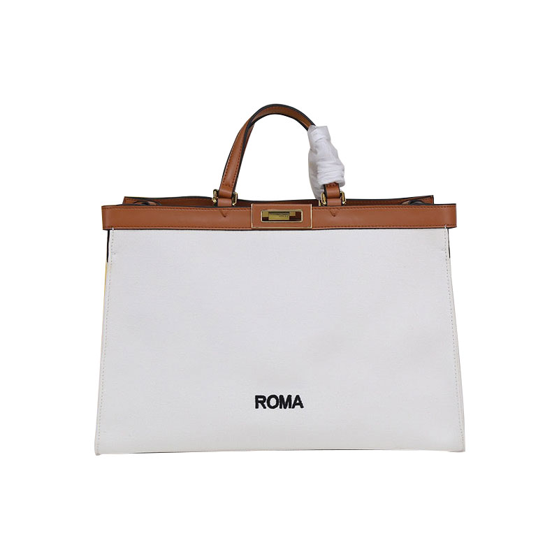 

Large Capacity Peekaboo Totes 41cm Shoulder Bags Handbags Rotary Buckle Composite Bags Women Canvas Hand Bag Shopping Handbag Pocket Twist Lock Classic Tote BP1176, White