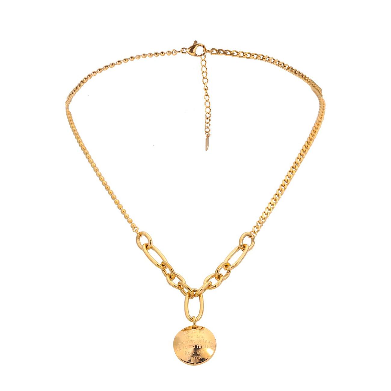 

Pendant Necklaces Family Love Dad Necklace Unique Design Punk Stainless Steel Round Pendant Letter For Men Father Male Gifts Drop De Dhpvw