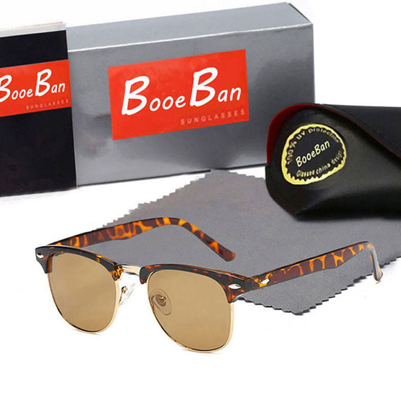 

Top Quality Glass Lens eyeglass Booe Ban Men Classic Brand Retro women Sunglasses Pilot Luxury Designer Eyewear Half frame Sun Glasses UV Protection spectacles