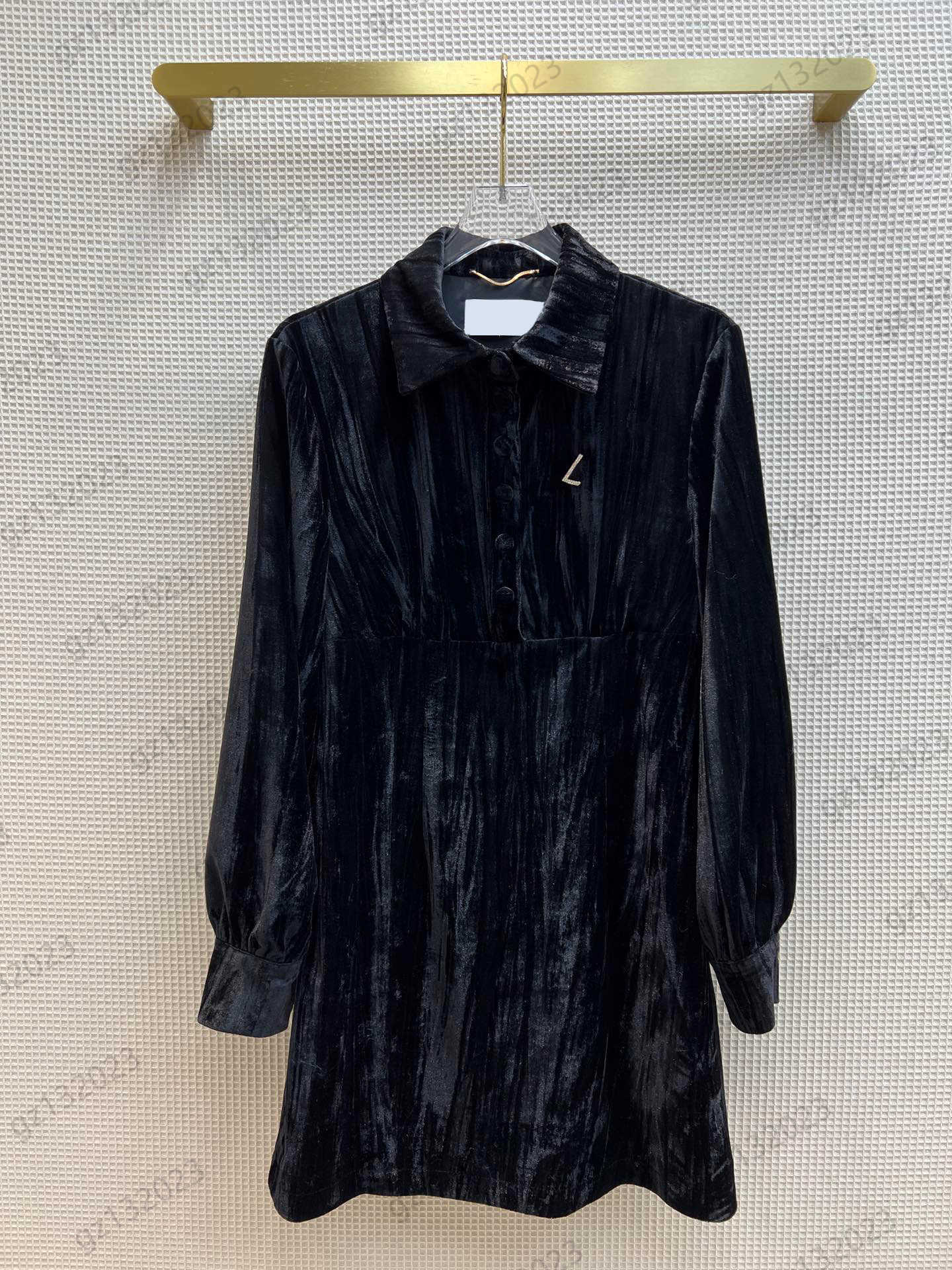 

Casual Dresses Womens Letter Embroidery Lapels Long Sleeves Designer Dress Velvet Fabric Soft Comfortable High Waist Slimming Dress Fashion Brand Women Apparel, 13