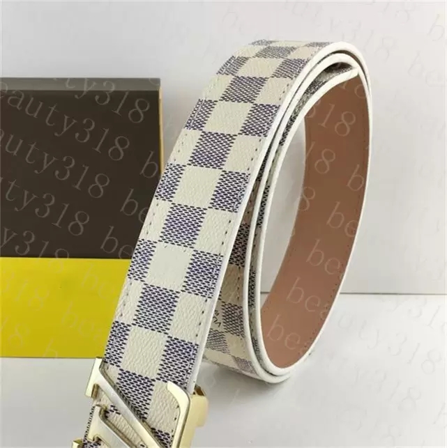 

Fashion luxury plaid stripe double-sided belt designer men's and women's high-quality belt 3.8CM, No box