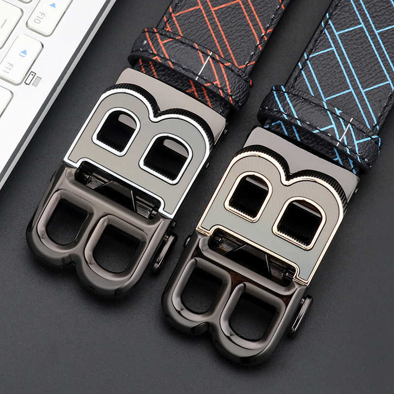 

Fashion Men Belt Designer Brand Letter Auto Button Business Belt Youth Printed Head Level Jeans Pants Belts 3.5CM Width, Separate