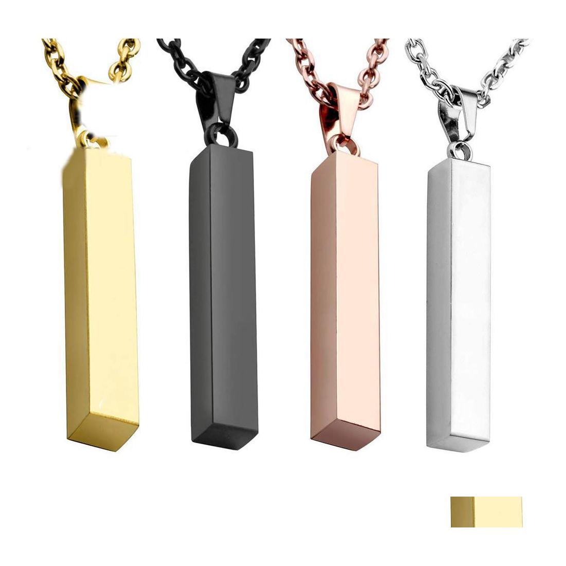 

Pendant Necklaces Stainless Steel Bar Pendant Charm Statement Pendants Necklace Hip Hop Gold Rose Sier Solid Blank Jewelry Drop Deli Dhdjx