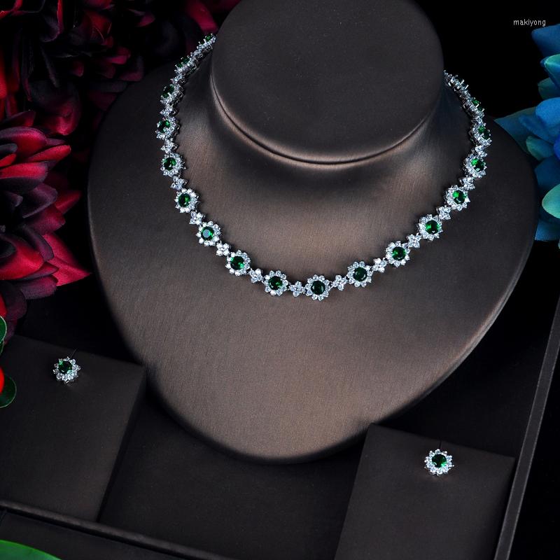 

Necklace Earrings Set Fashion Luxury CZ Bridesmaid Accessories For Women Bijoux Pendientes Mujer Moda 2022 N-598, Picture shown