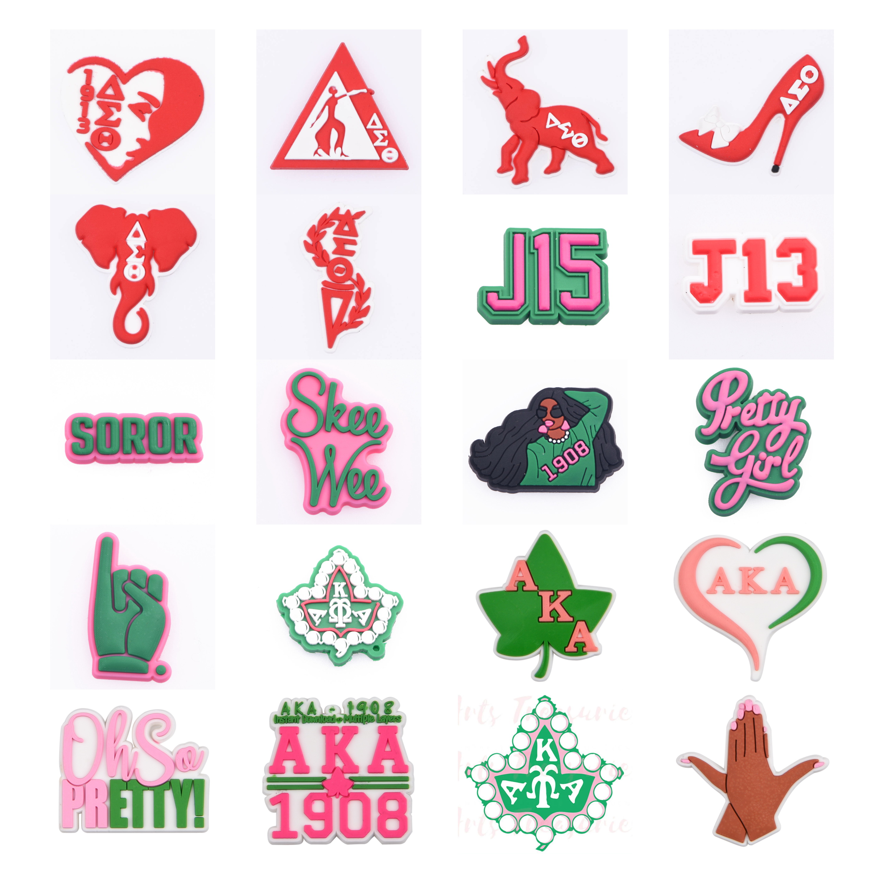 

Sorority garden Shoes Charms Sandal Decoration USA College Sign fit for clog AKA Zeta Delta Shoe Charm for sale J13 J15 AKA1908