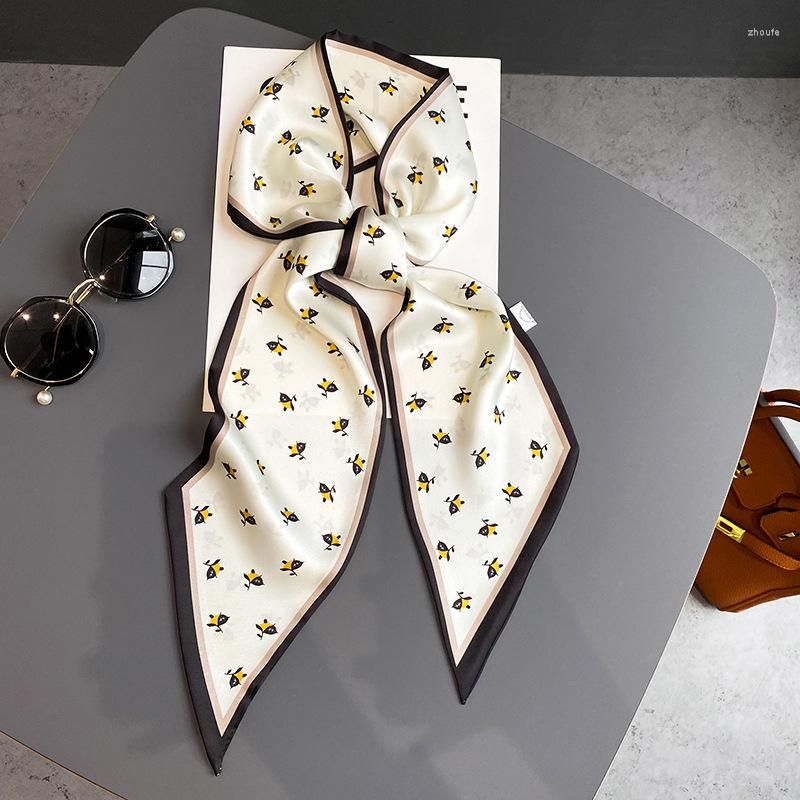 

Scarves Fashion Narrow Silk Neck Scarf Women Print Hijab Hair Scarfs Female Shawls Wraps