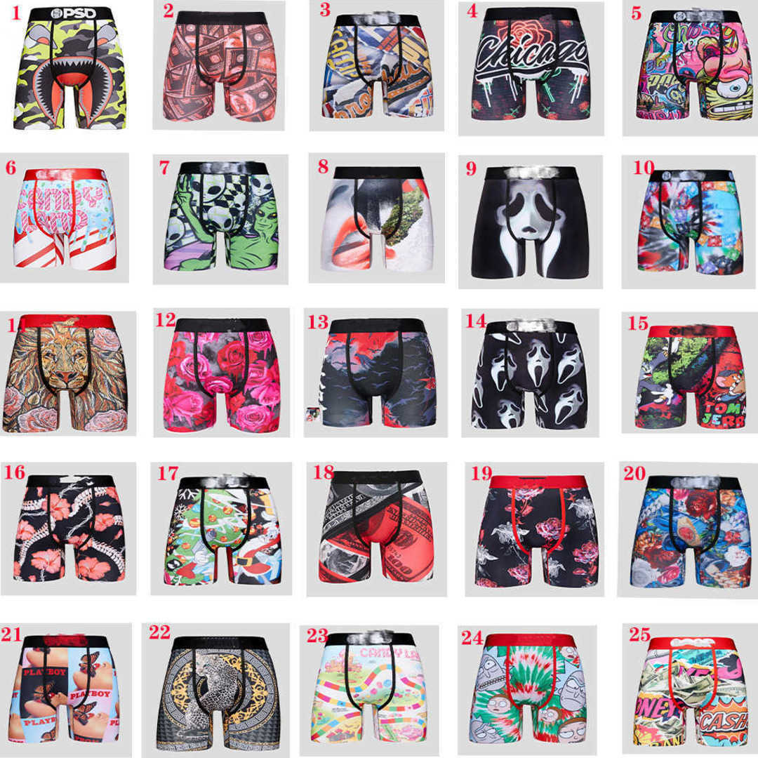 

PSD Mens Ice Polyester Boxer Shorts Printed Animation Comfortable Sports Boxer Underwear Short Pants, P19