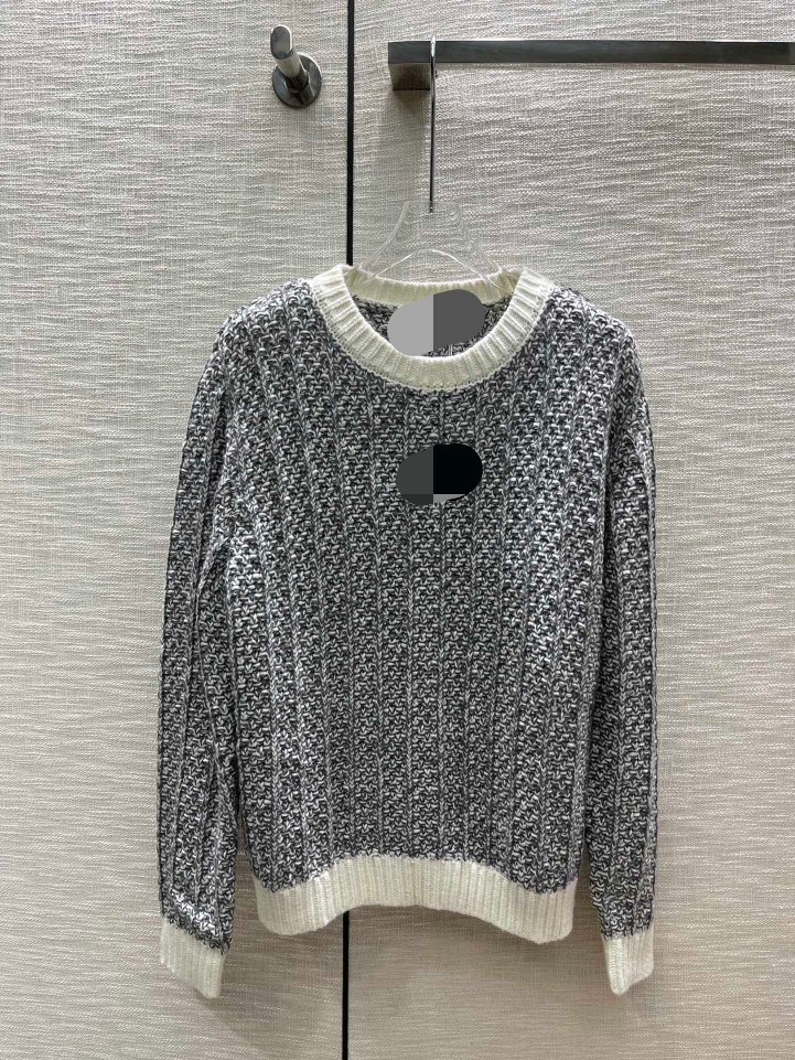 

1102 XL 2022 Autumn Sweaters Women' Pullover Crew Neck White Long Sleeve Brand Same Style Women' weilan, Post