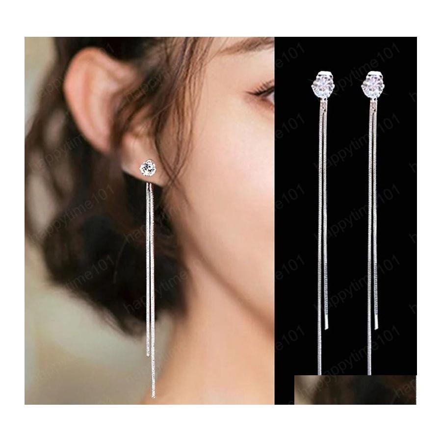 

Dangle Chandelier Fashion Dangle Hanging Rhinestone Long Drop Earrings Ear Line For Women Simple Chain Tassel Jewelry Brinco Bijou Dhblg