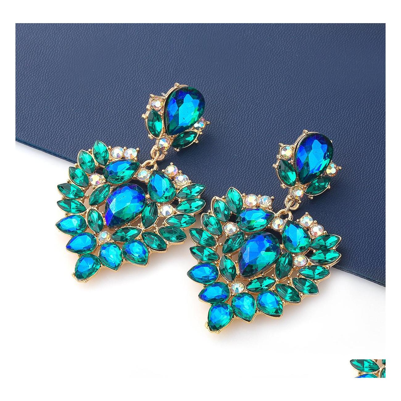 

Dangle Chandelier Fashion Jewelry Dangle Geometric Heart Earrings Colorf Diamond Rhinstone Earring Drop Delivery Dhzcq