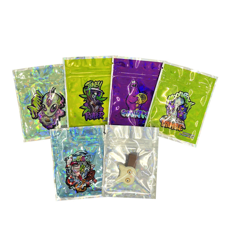 

1g Smell Proof Mylar Bags For Candy Flower Resealable Edibles Ziplock Foil Pouch Food Plastic Bag Aluminum Material Package YUNGLB Runtz MCRUNTZ Backpack