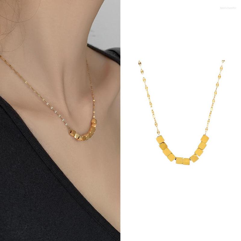 

Pendant Necklaces Lucky Bead Necklace For Women Stainless Steel 2022 Jewelry Charm Metal Gold Chain Choker Party Gift