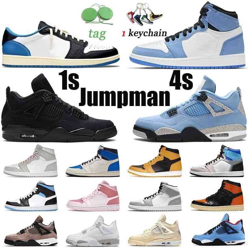 

High Quality University Blue 1s Men Basketball Shoes 1 Hyper Royal Bred 4s Black Cat White Oreo Pollen Shimmer Womens Mens Trainers Sports, 1s 5.5-12 chicago 2020
