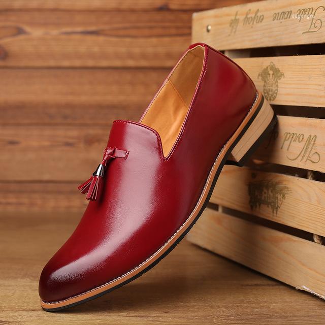 

Dress Shoes PU Pointed Toe Business Brogue Men Casual Soft Rubber Breathable Wedding Zapatos Hombre, Yellow