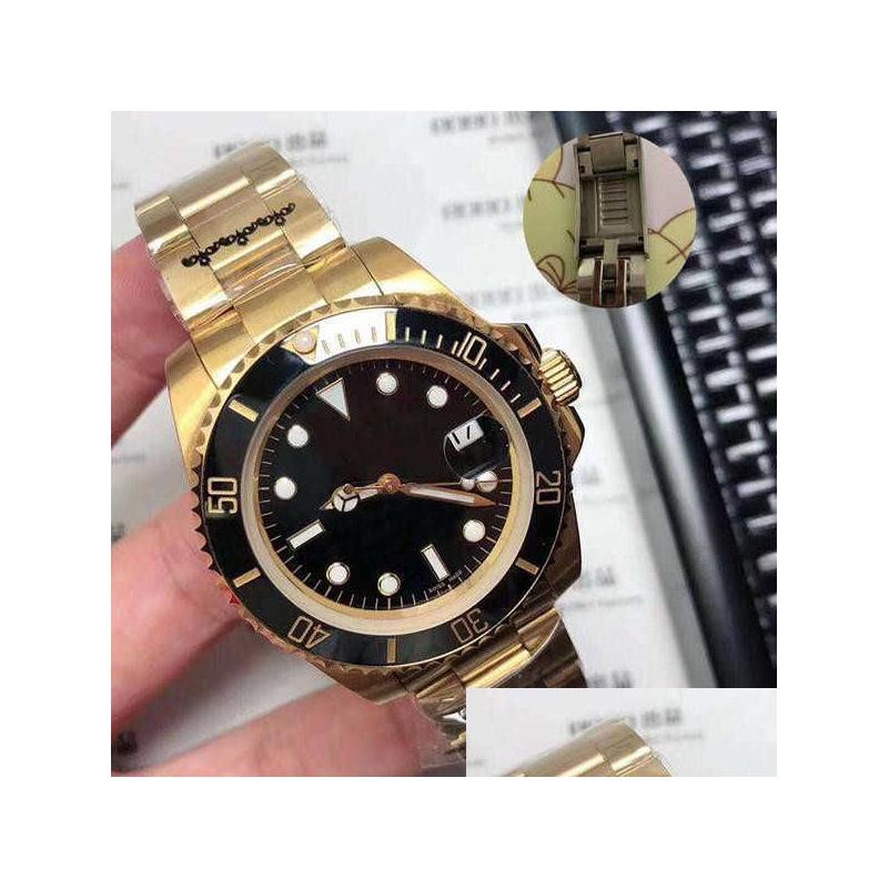 

Wristwatches Ceramic Bezel Mens Watches Mechanical Stainless Steel Matic Movement Green Watch Gliding Clasp 5Atm Waterproof Wristwat Dhylh