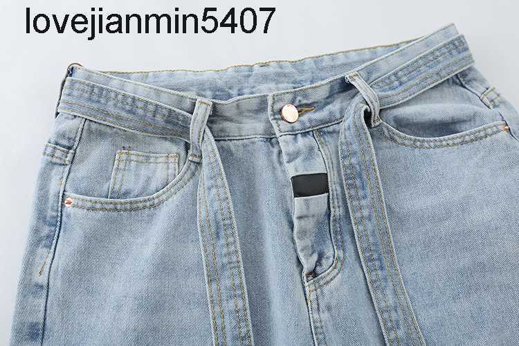 

Fashionable Men's Jeans Factory Wholesale and Retail High Street Fog Broken Denim Pants Slim Fit Hip Hop, Light blue