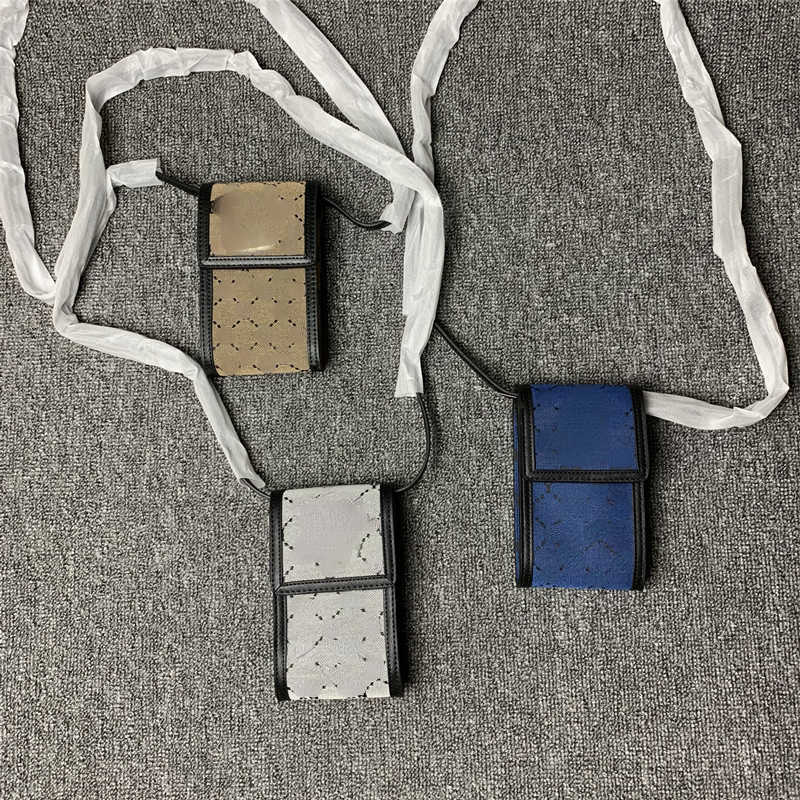 

Shoulder Bags NEW brand M old flower mobile phone embroidered full-scale canvas chest women's fashion messenger ins single, Blue