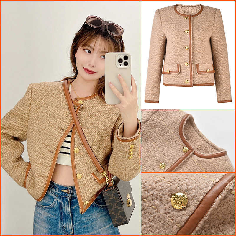 

Women' Sweater Coat Cell 22FW Celebrity Small Tweed Woven Short and Autumn Loose Jacket Elegant Classic Fashion Desi TVL9, Delivery on the same day before 21:00