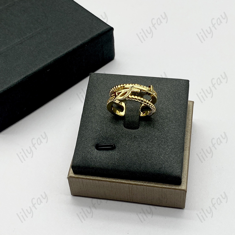 

Fashion Spiral Love Rings Designer Ring Luxury Jewelry Gold Letters Womens Shining Jewelry Men Y Adjustable Size 925 Silver With Box Top