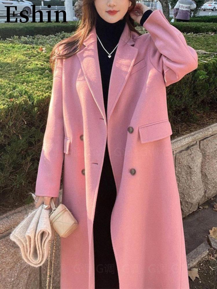 

Women' Vests Eshin Big Size Long Woolen Coat Double Breasted Reversible 2022 Autumn And Winter Trend Large Lapel Fashion Tops TH138, Black