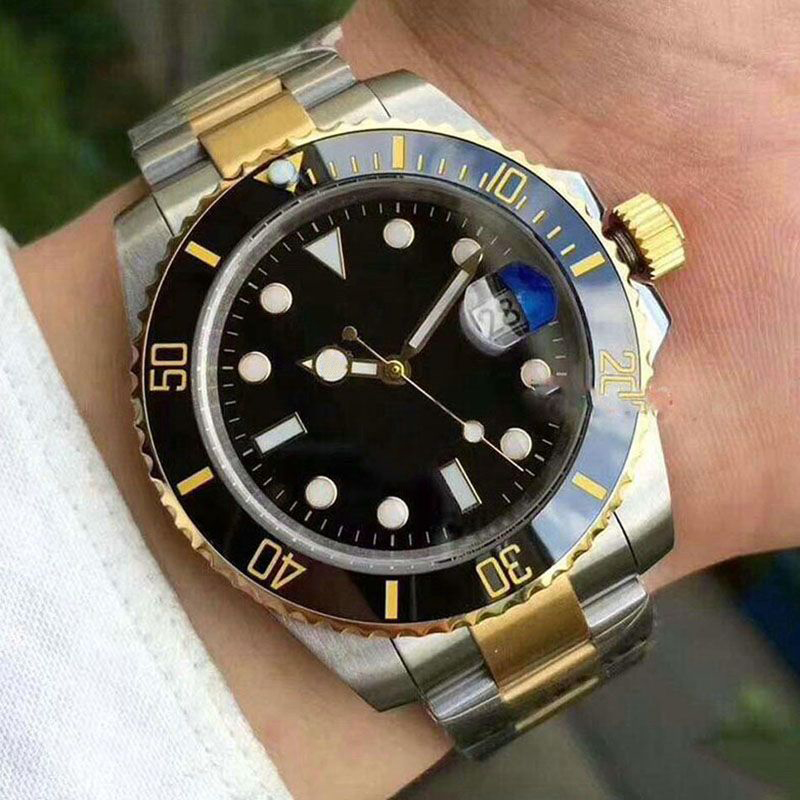 

watch men Ceramic Bezel Mens Mechanical Stainless Steel Automatic Movement Watch Sports Self-wind Watches Wristwatch, 1piece(random color)