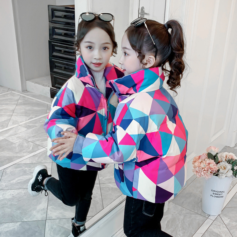 

Down Coat Fashion Winter Girls Cotton Jacket Warm Thick Girls Casual Short Stand Collar Zipper 221130, Green
