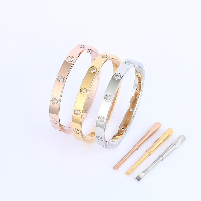 

designer bracelets Screw Carti Bracelets Screwdriver Titanium luxury Gold belcher Silver cuff bangle for Womens Mens south american gift classic design bangles