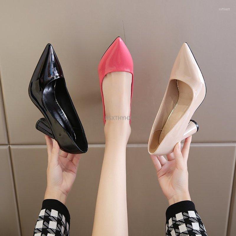 

Dress Shoes Fashion Square Heel Pointed Toe High Heels Sexy Bride Party Mid Shallow Mouth Womens Work Single Spring Female Pumps, Black