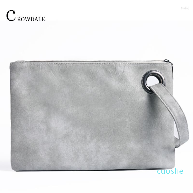 

Evening Bags CROWDALE Fashion Solid Women's Clutch Bag Women Envelope Package High Quality PU Messenger, Gray