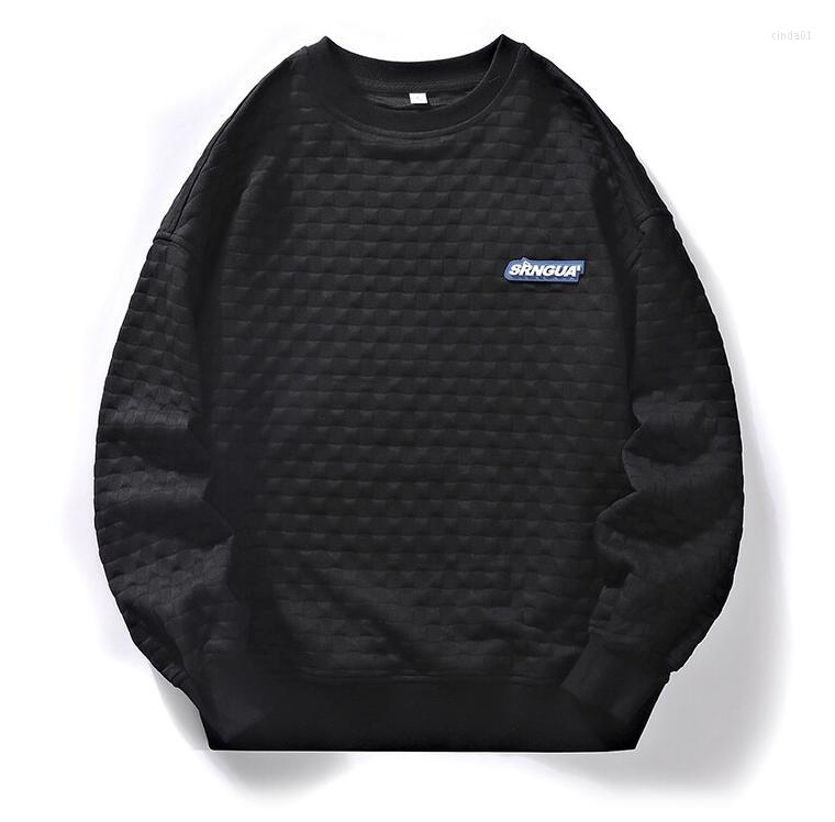 

Men's Hoodies Autumn Black Hoodie Men Sweatshirts Grid Sweaters Korean Streetwear Coats Sudaderas Hombre Man Clothes